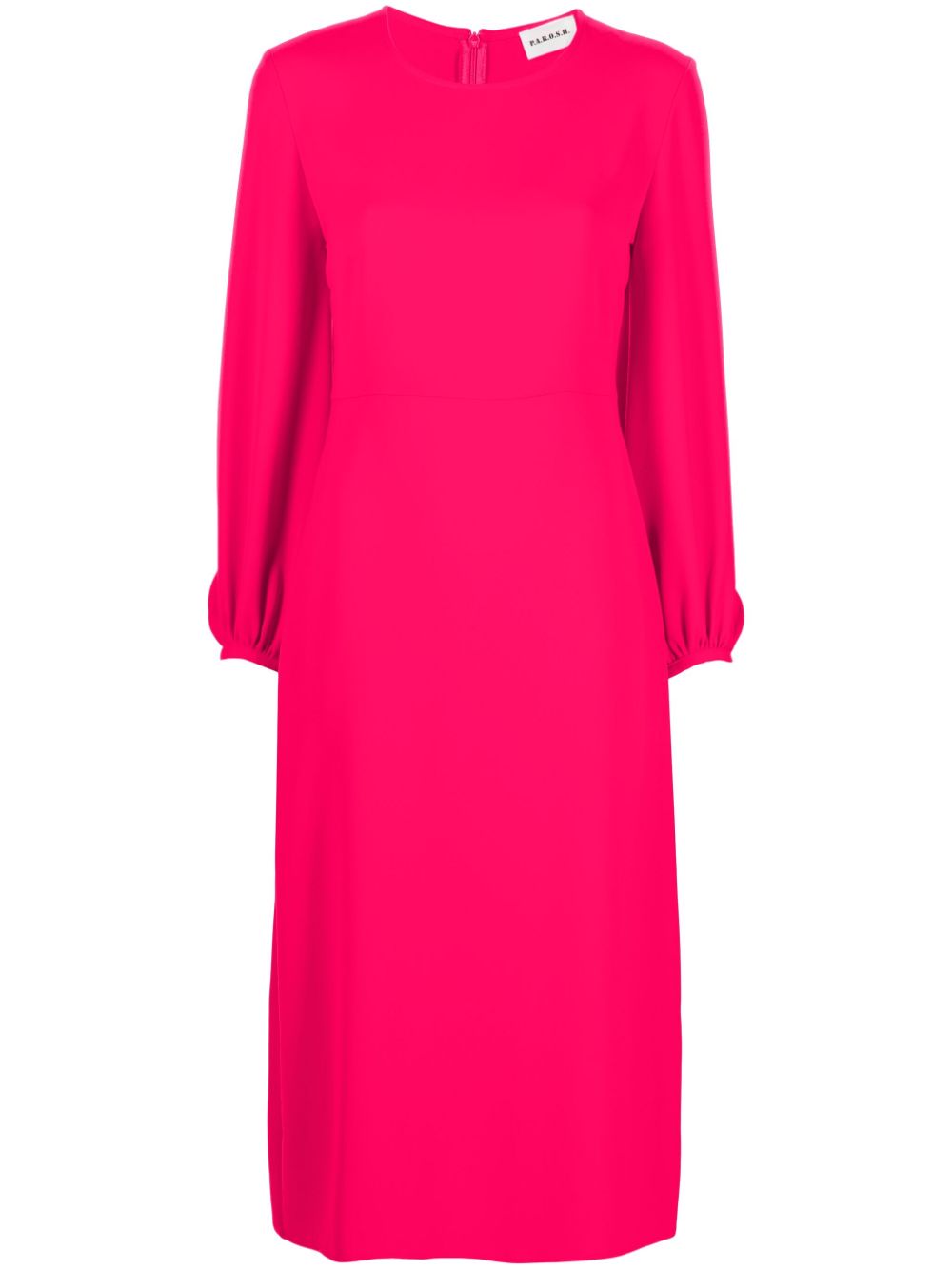 poet-sleeve midi dress