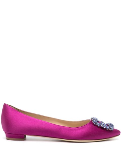 Manolo Blahnik Hangisi satin ballerinas Women