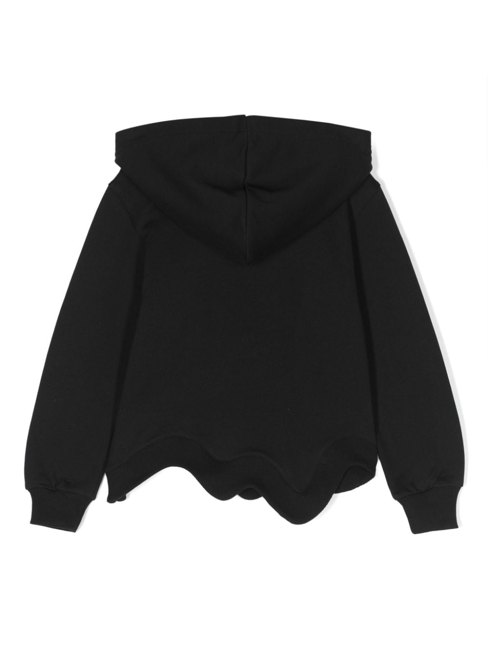 Moschino Kids asymmetric logo-print hoodie - Zwart