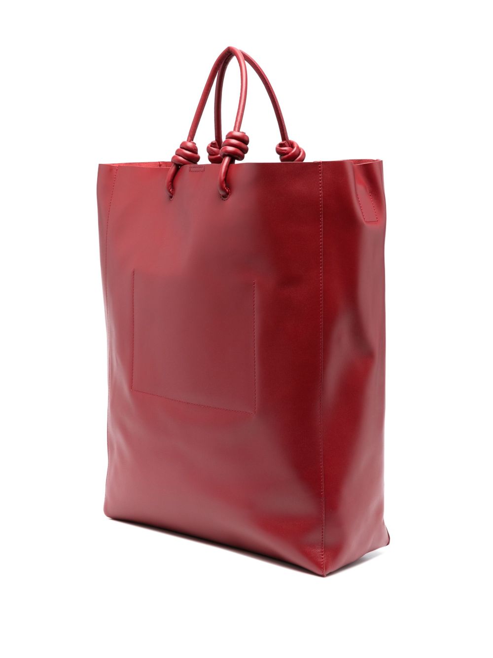 Red leather tote on sale bag