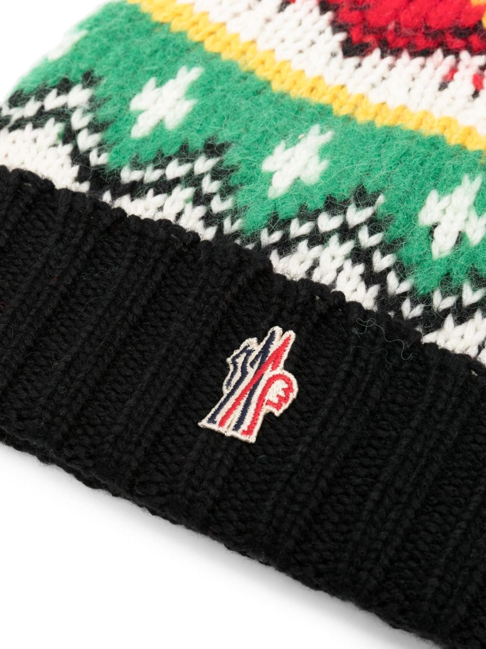 Shop Moncler Logo-patch Intarsia-knit Beanie In Red
