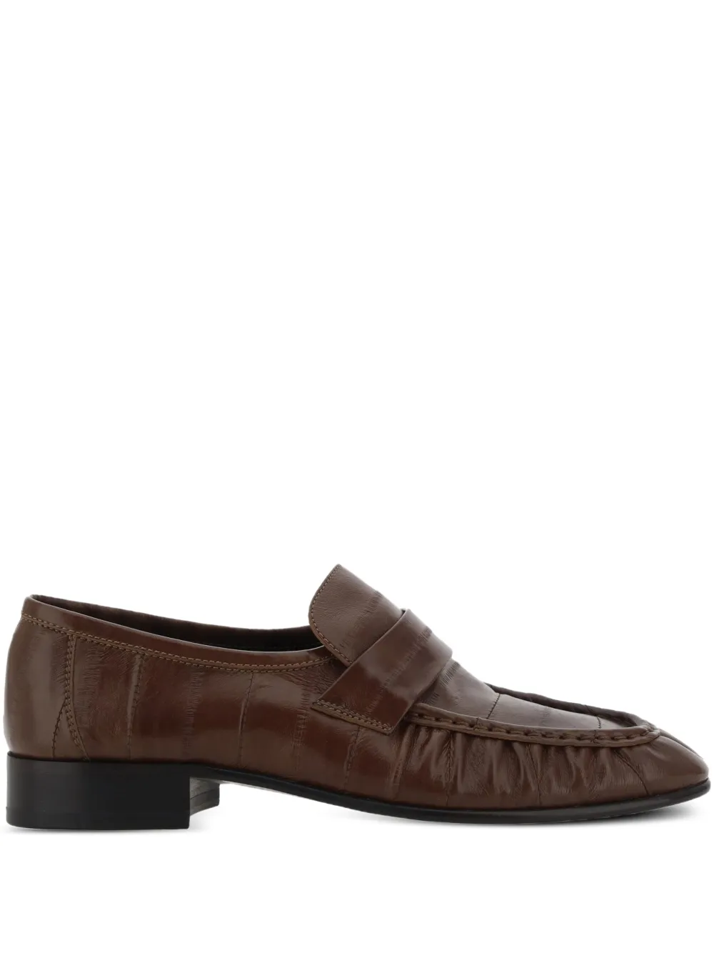 The Row textured leather loafers Brown