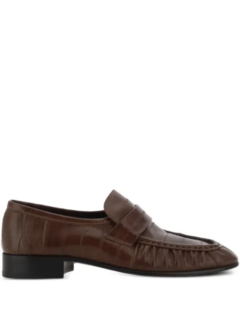 The Row textured leather loafers