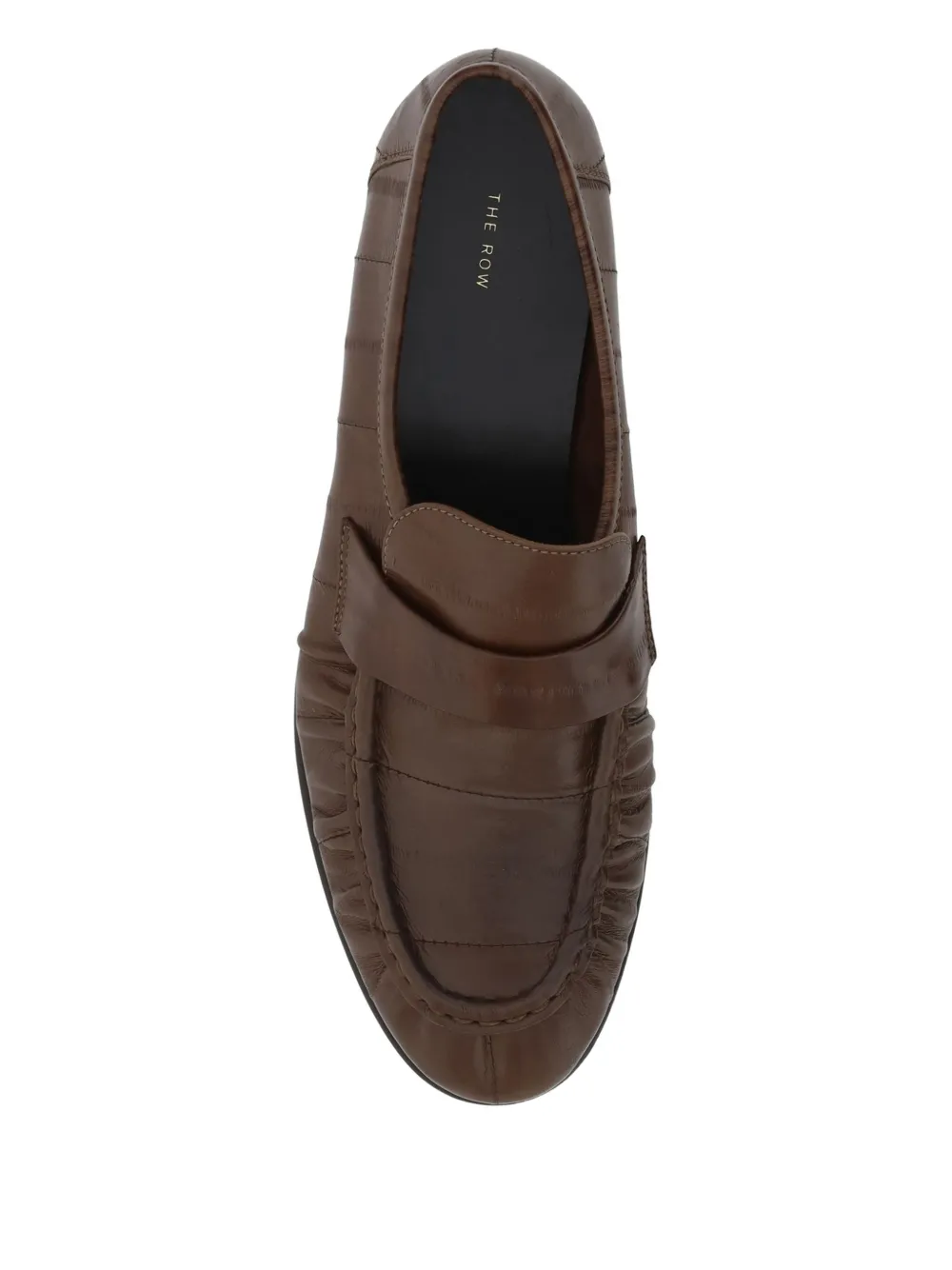 The Row textured leather loafers Brown