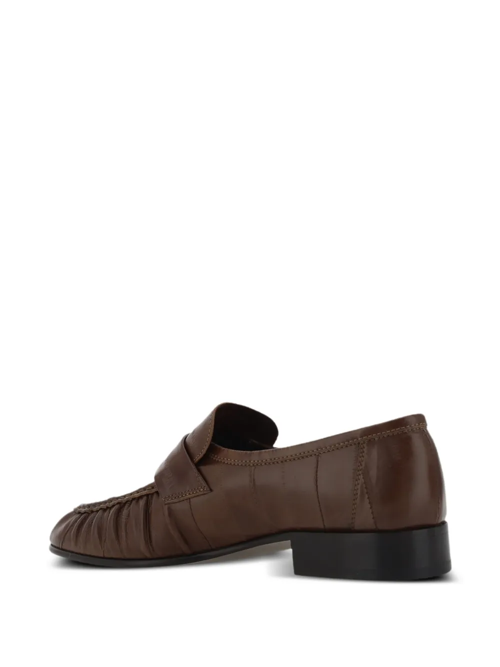 The Row textured leather loafers Brown