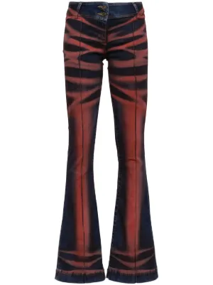 Striped flared jeans discount
