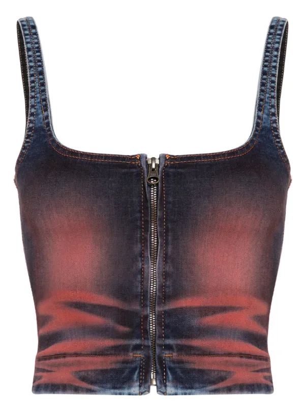 KNWLS Harley デニム クロップトップ | レッド | FARFETCH JP