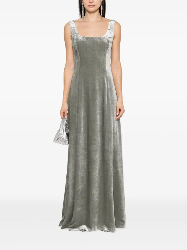 Ralph Lauren Collection Nerissa Velvet Gown Silver FARFETCH TR