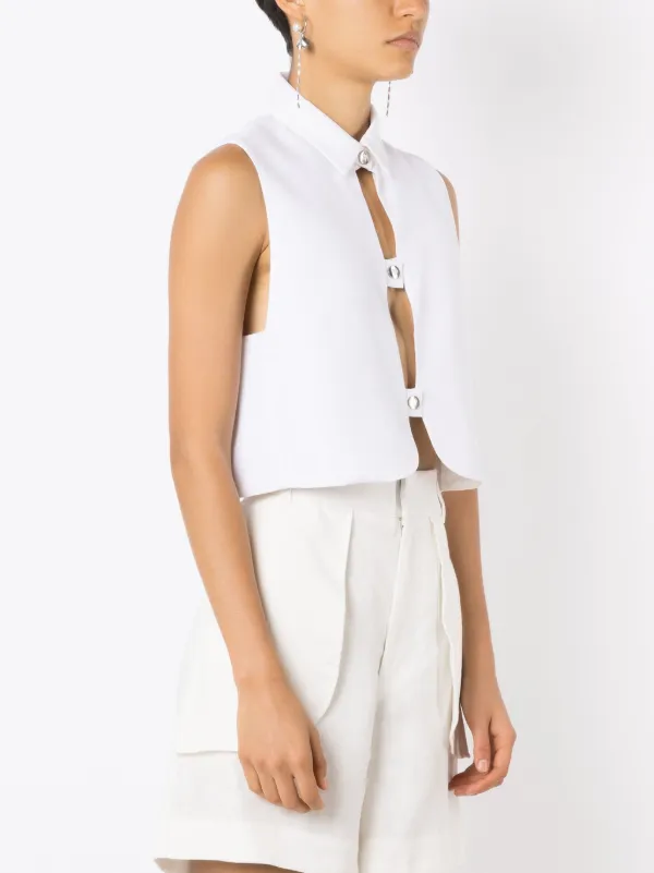 MISCI Colete Cropped Helena | Branco | FARFETCH BR