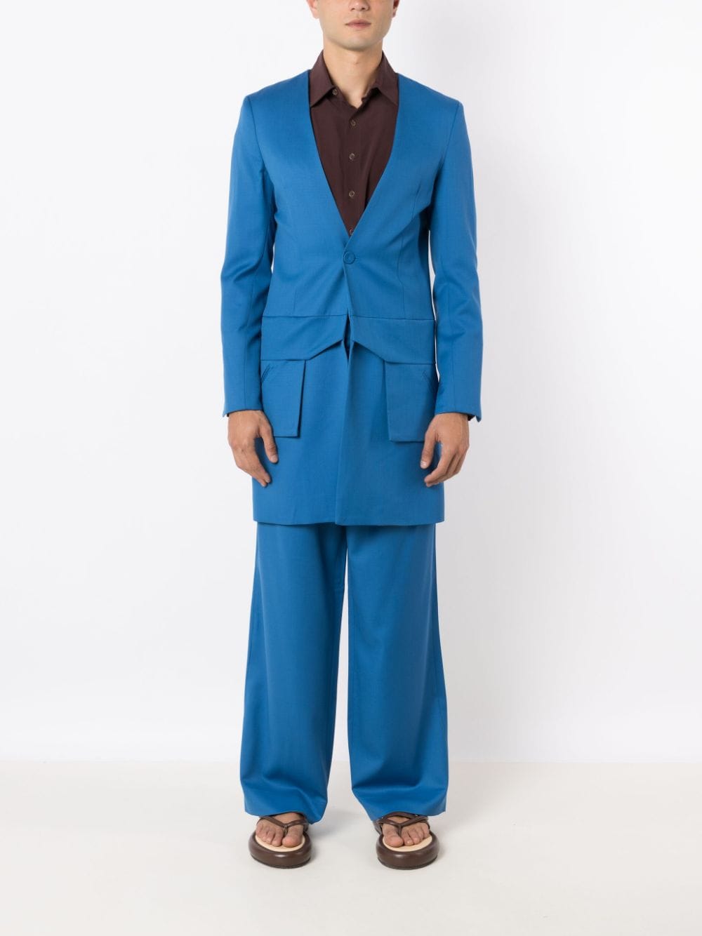 Shop Misci Turbo Single-breasted Wool Coat In Blue