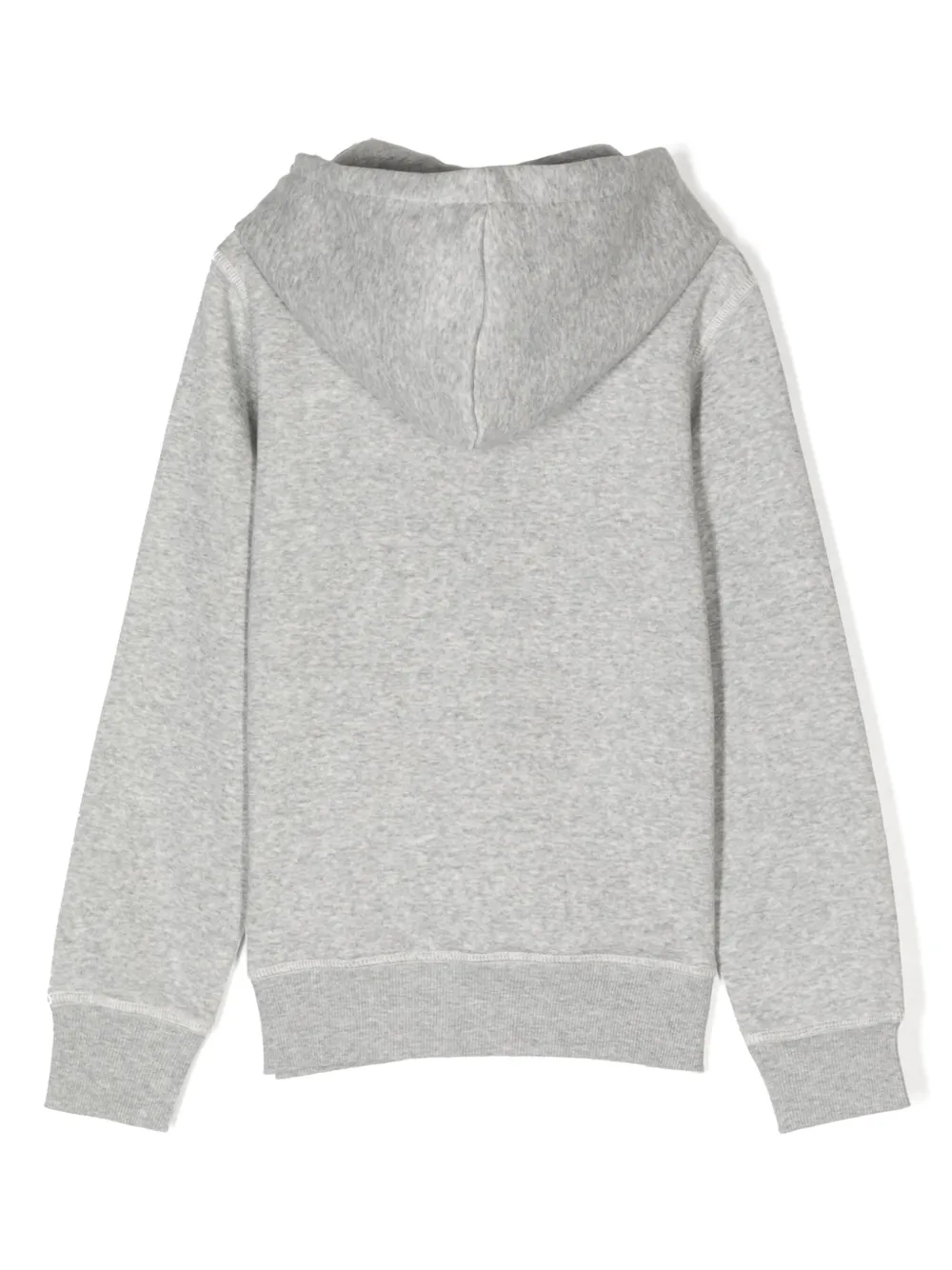 Shop New Balance Logo-print Pouch-pocket Hoodie In Grey