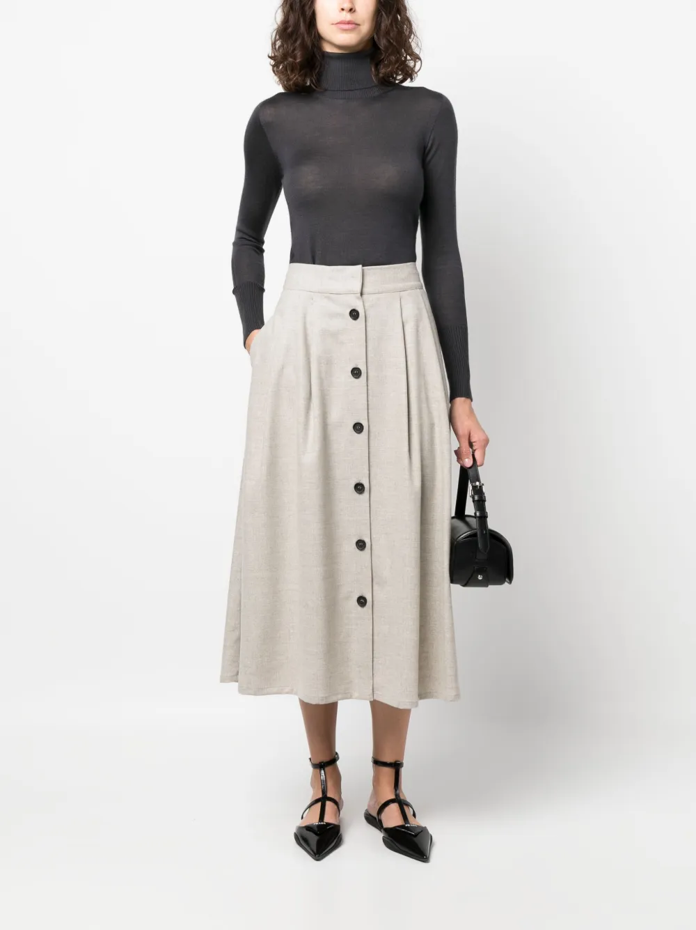 Lorena Antoniazzi buttoned-up midi skirt - Beige