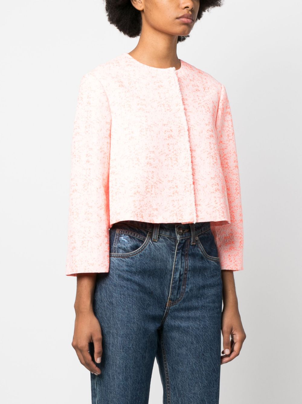 Christian Dior 2010s collarless boucle cropped jacket Women