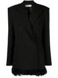 Giuseppe Di Morabito feather-trim double-breasted blazer - Black