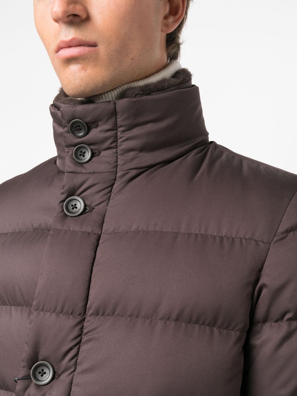 Shop Herno Feather-down Padded Jacket In Brown