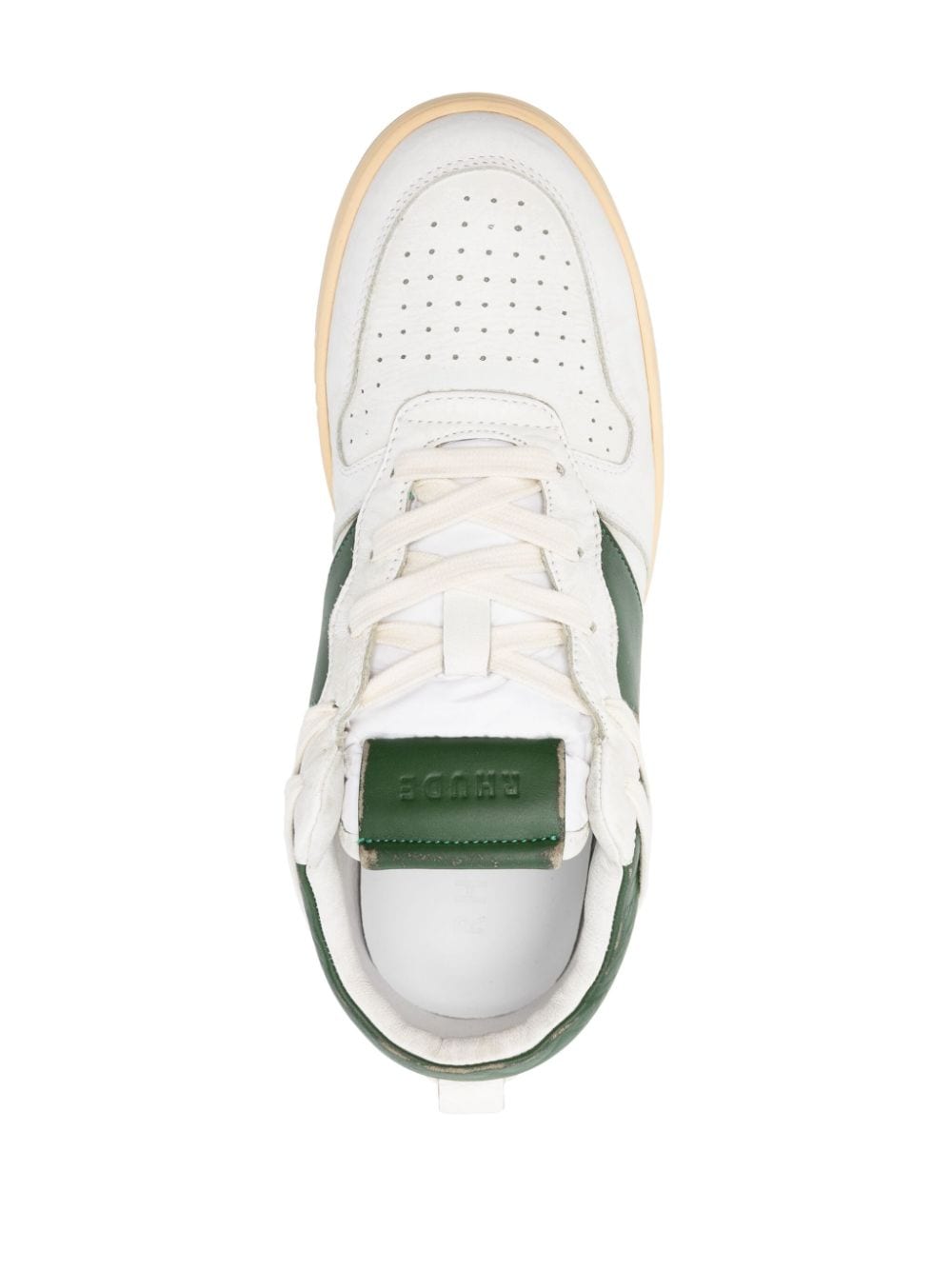 Shop Rhude Rhecess Leather Sneakers In White