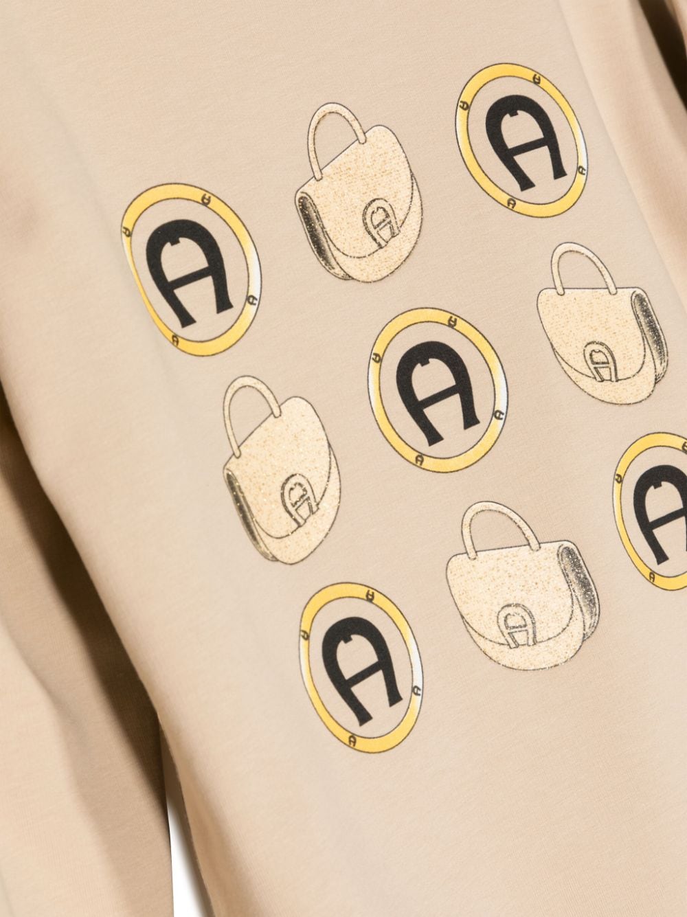 Shop Aigner Logo-print Crew-neck Sweatshirt In Brown
