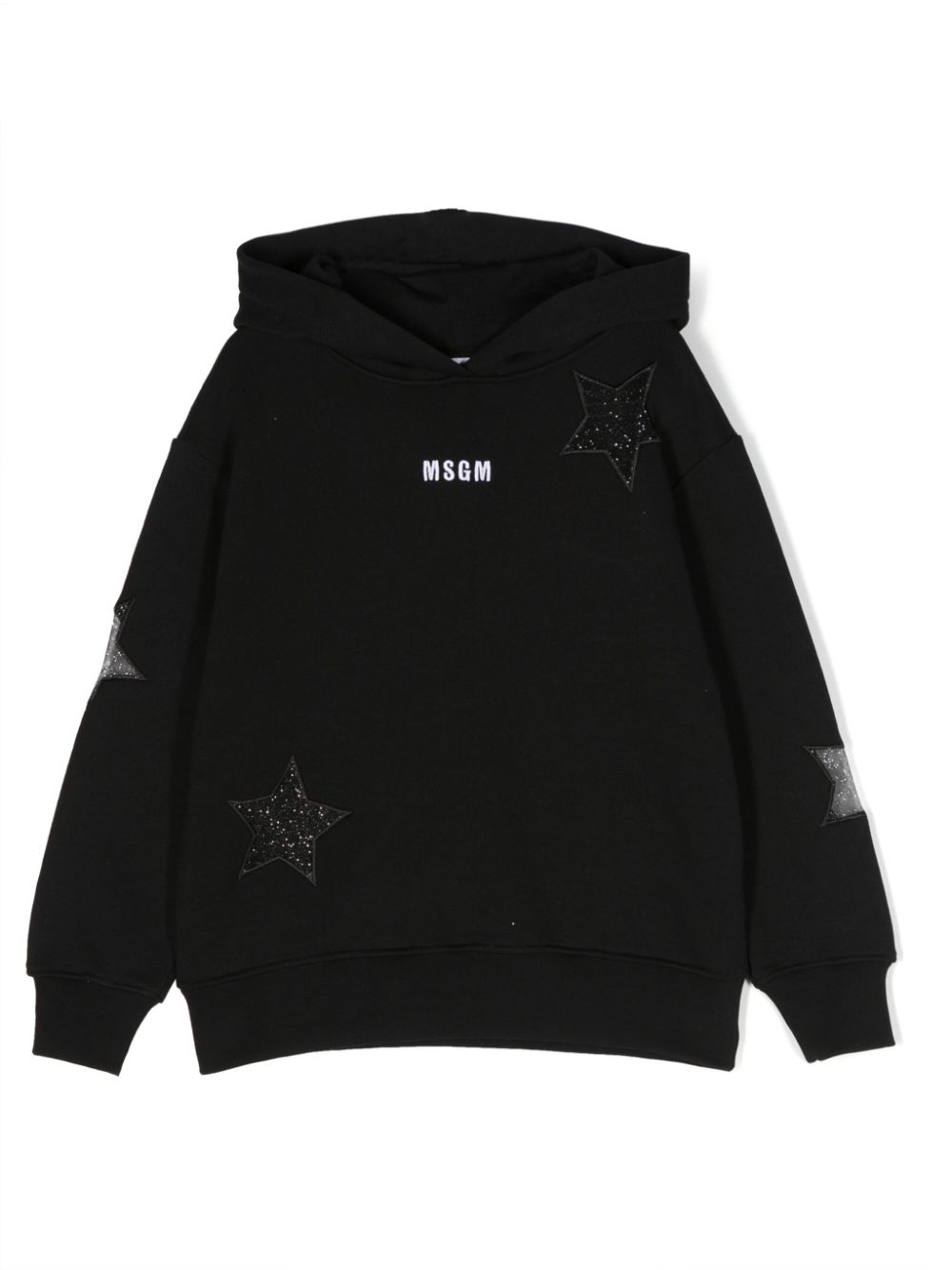 Image 1 of MSGM Kids logo-embroidered cotton hoodie