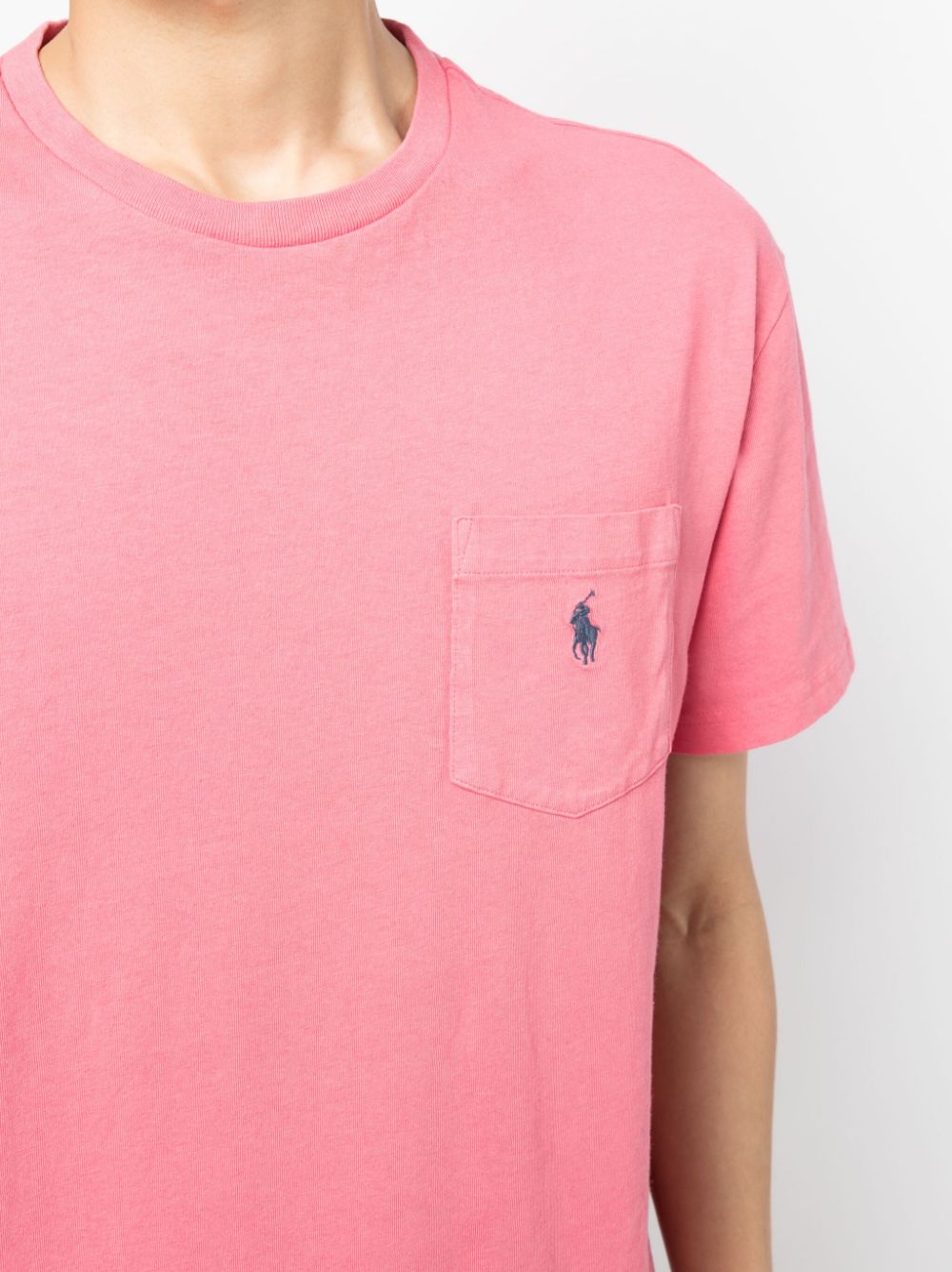 Shop Polo Ralph Lauren Embroidered-motif Short-sleeve T-shirt In Pink
