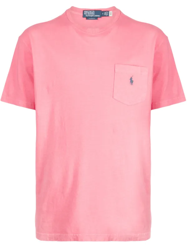 Polo Ralph Lauren embroidered motif short sleeve T shirt Pink FARFETCH TR