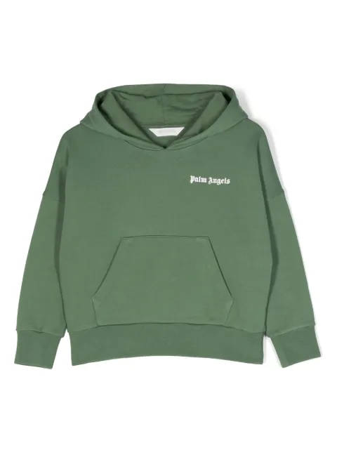 Palm Angels Kids logo-print organic cotton hoodie 