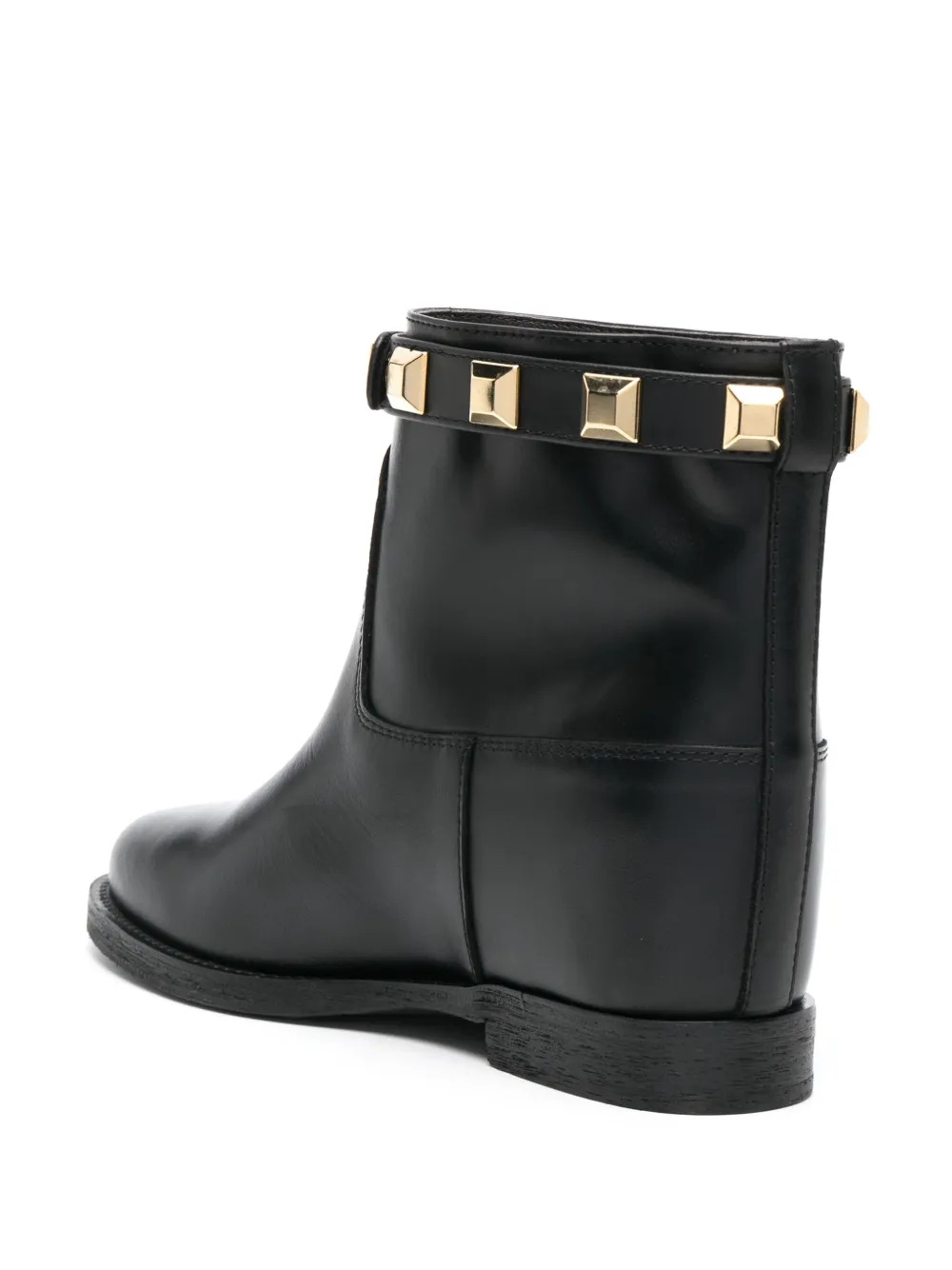  Via Roma 15 Santa Monica Stud-embellishment Ankle Boots - Black 
