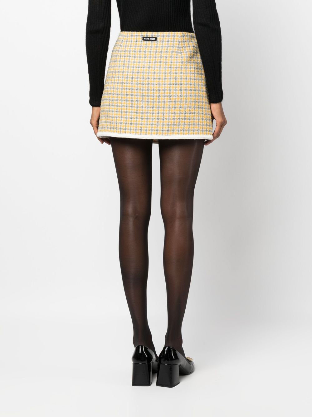 Rep Miu Miu boucle check-pattern miniskirt Women