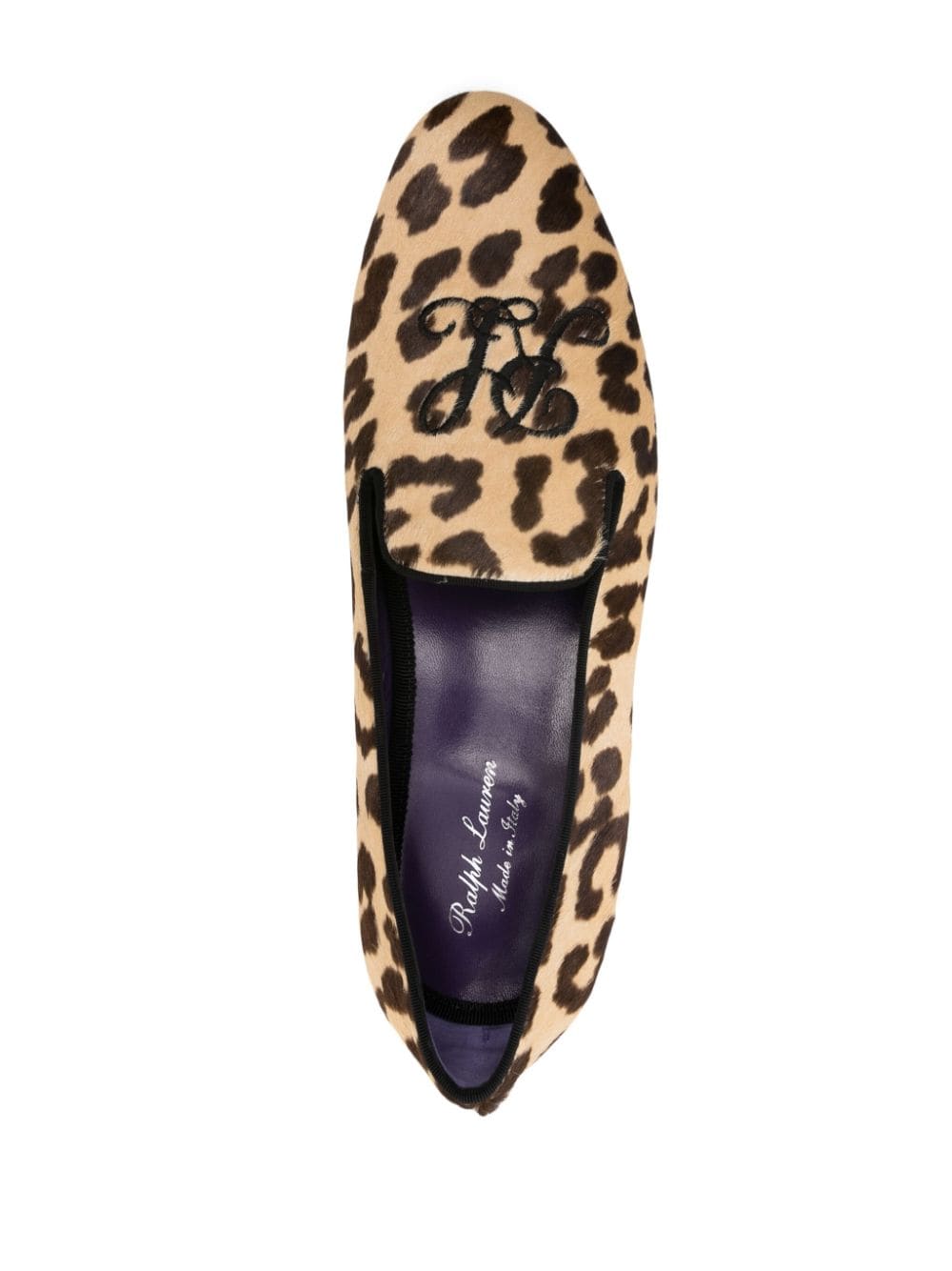 Shop Ralph Lauren Purple Label Logo-embroidery Leather Slippers In Brown