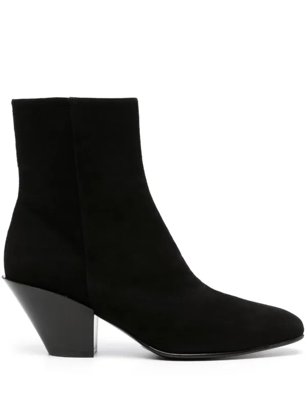 Black suede pointed toe ankle boots best sale