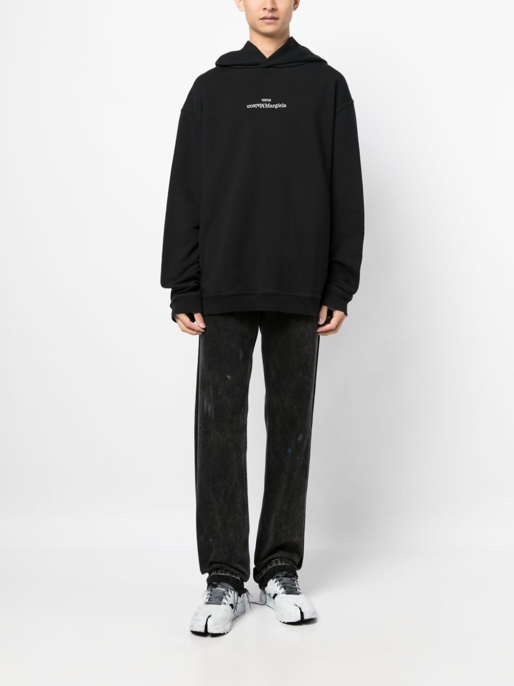 Maison Margiela Hoodie met logoprint - Zwart