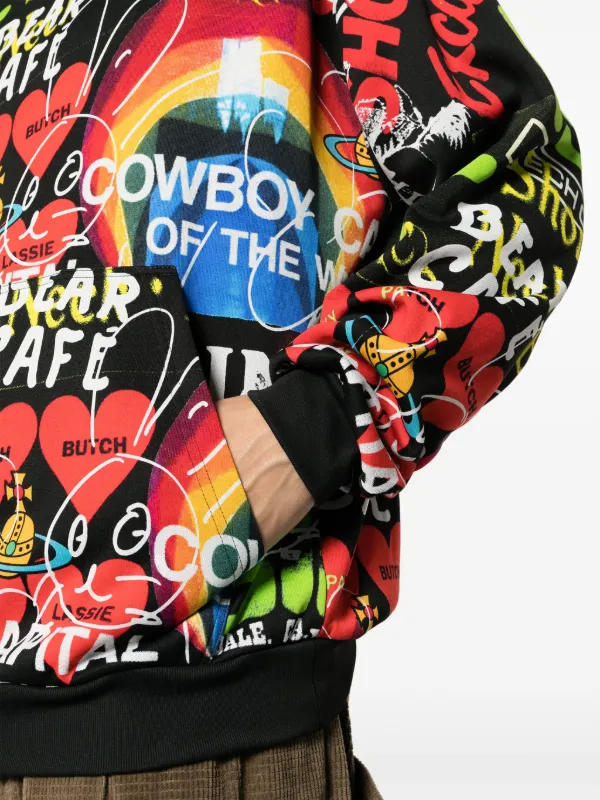 Vivienne Westwood Orb graphic-print Jersey Hoodie | Black | FARFETCH