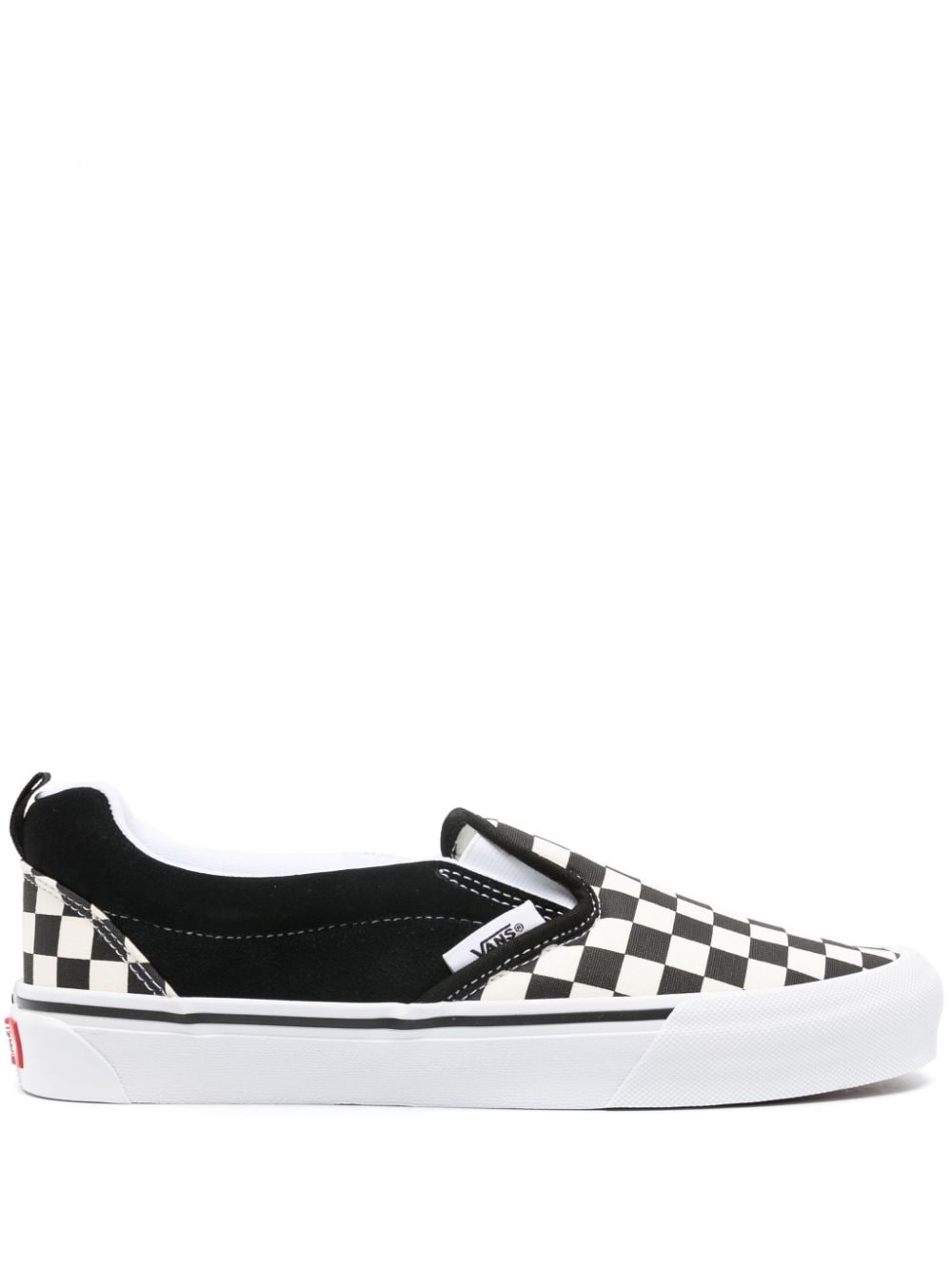 Vans Knu Slip Checkboard-pattern Sneakers In Black