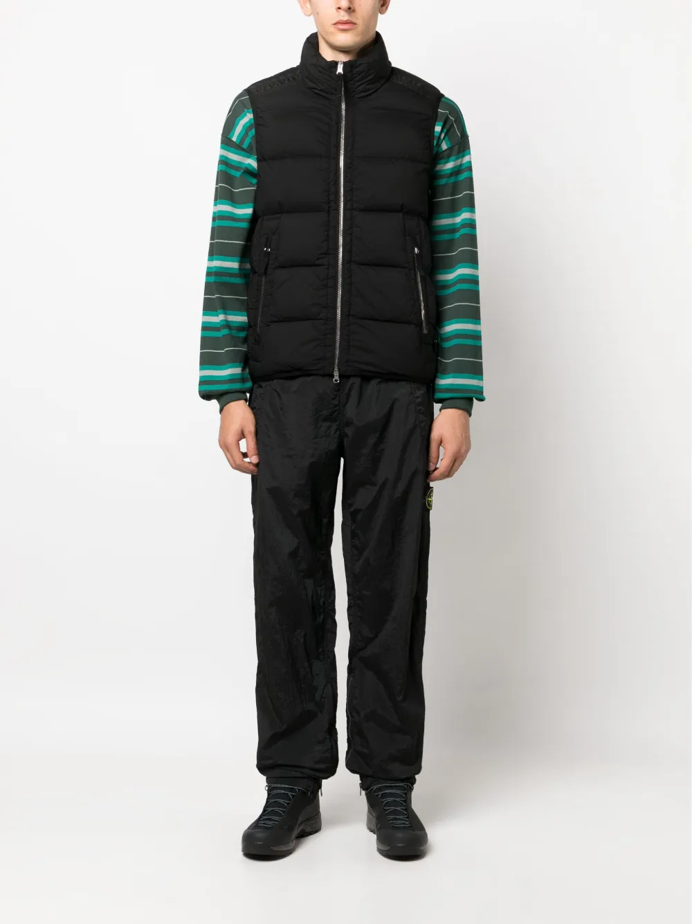 Stone Island zip-up padded gilet - Zwart