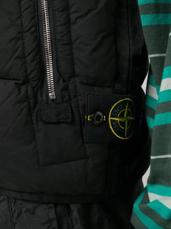 Stone Island zip-up Padded Gilet | Black | FARFETCH UK