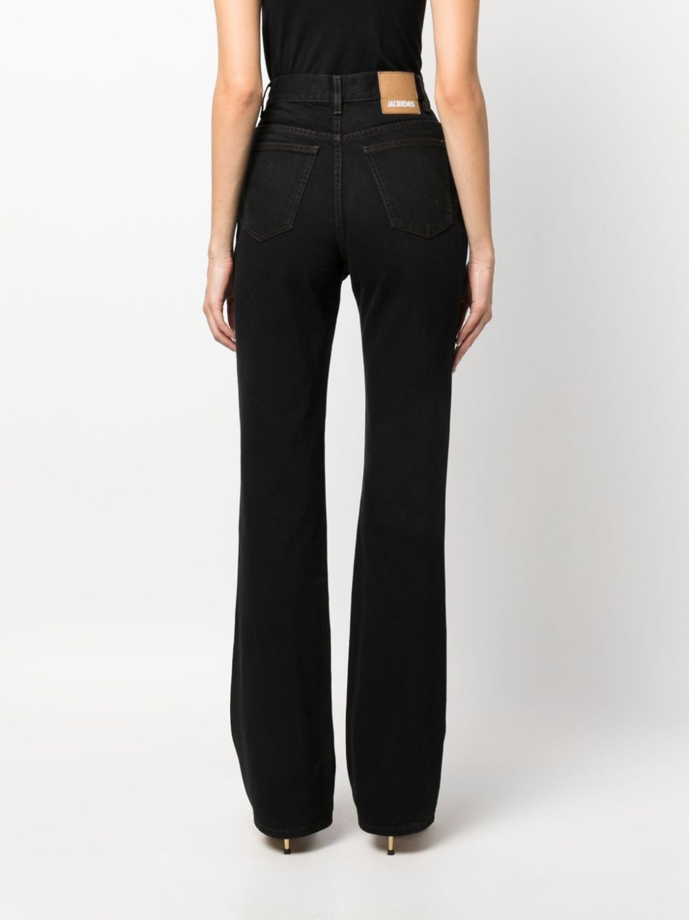 Shop Jacquemus Le De Nimes Flared Jeans In Black