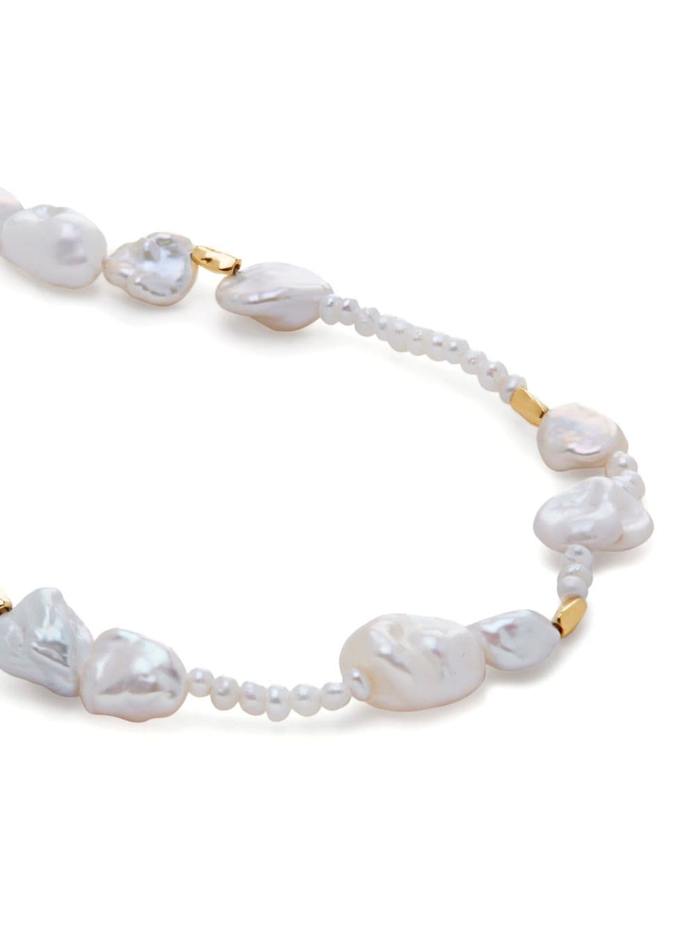 Shop Monica Vinader Scatter Pearl Necklace In Gold