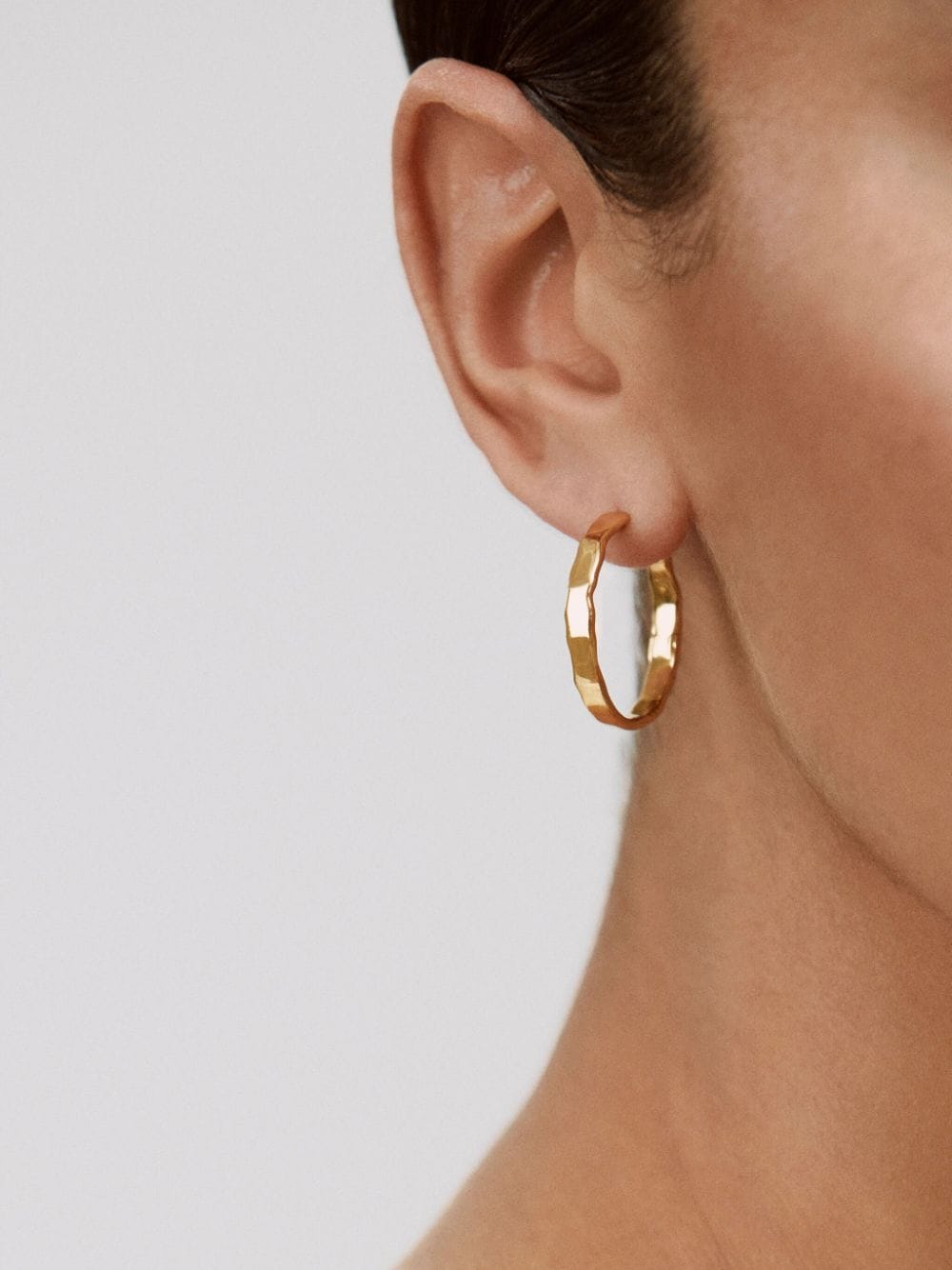 Shop Monica Vinader Medium Siren Muse Hoop Earrings In Gold