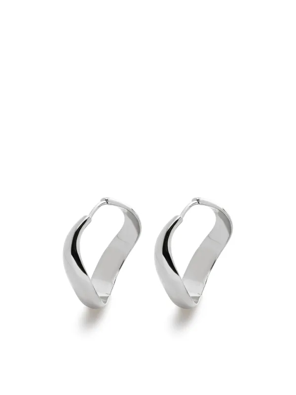 【Monica Vinader】Swirl Mediumフープピアス Swirl Medium Hoop Earrings in 18k Gold Vermeil on Sterling