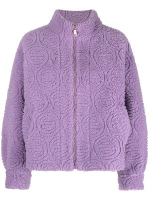 Purple faux fur jacket  Essentiel Antwerp United Kingdom