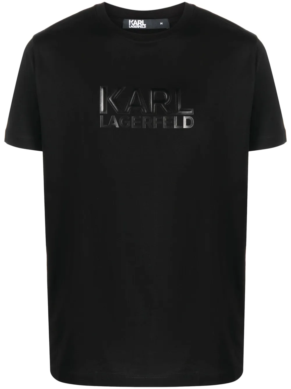 Karl Lagerfeld T-shirt met logo-reliëf Zwart