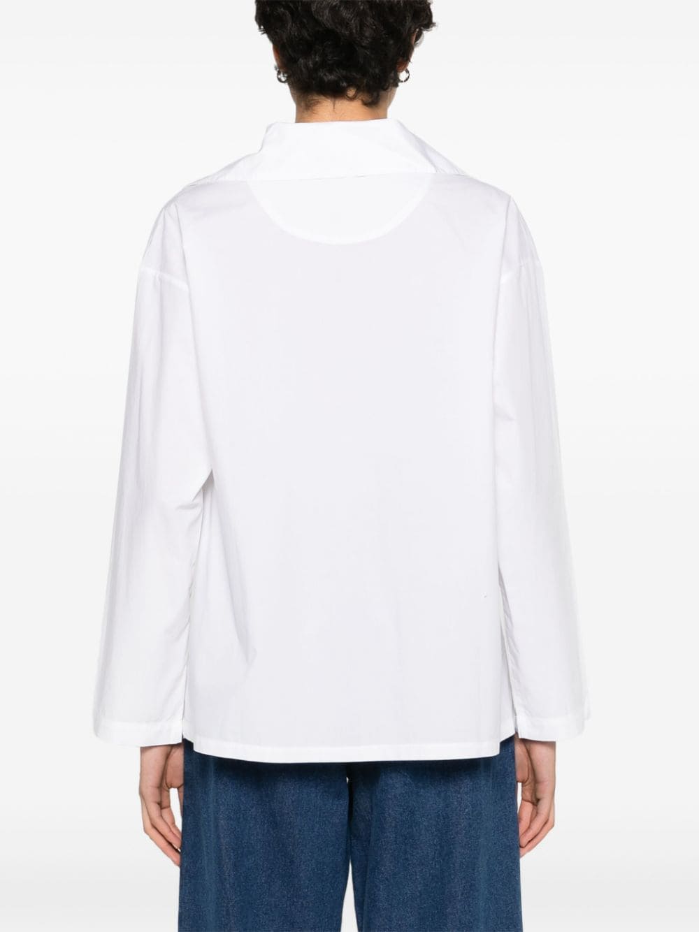 Shop Bode Bonnie Lace-up Cotton Shirt In 中性色