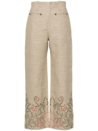 パンツ Bode Doodle Stitch embroidered trousers BODE_FW22ECOM_FLAT__EMBROIDERE