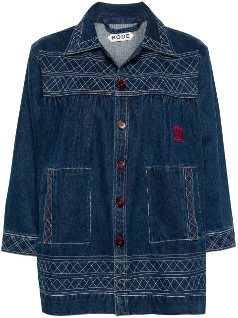 BODE Quincy motif-embroidered denim jacket