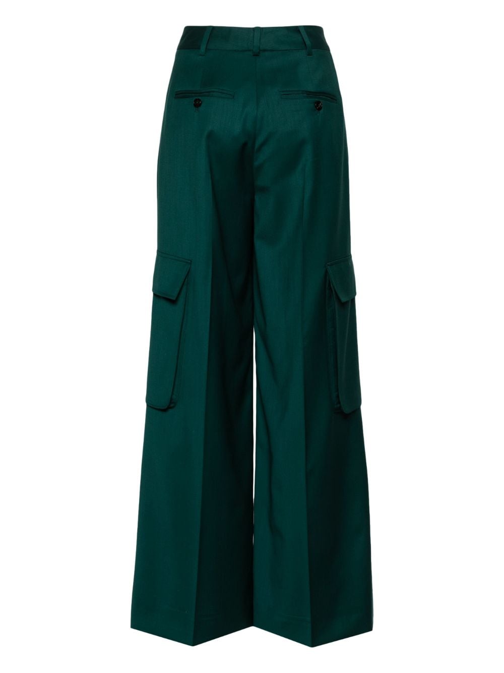 Shop Amiri Wide-leg Wool Cargo Trousers In Green