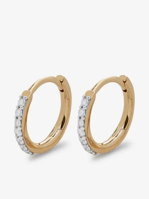 Monica Vinader 14kt Yellow Gold Diamond Huggie Earrings