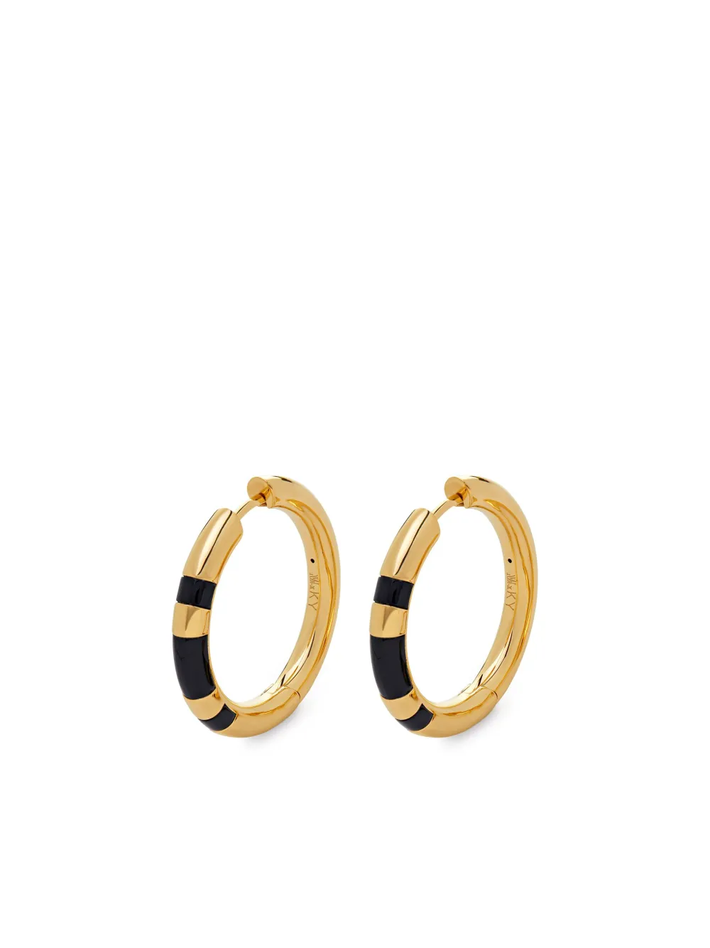 Monica Vinader X Kate Young Onyx Hoop Earrings In Gold