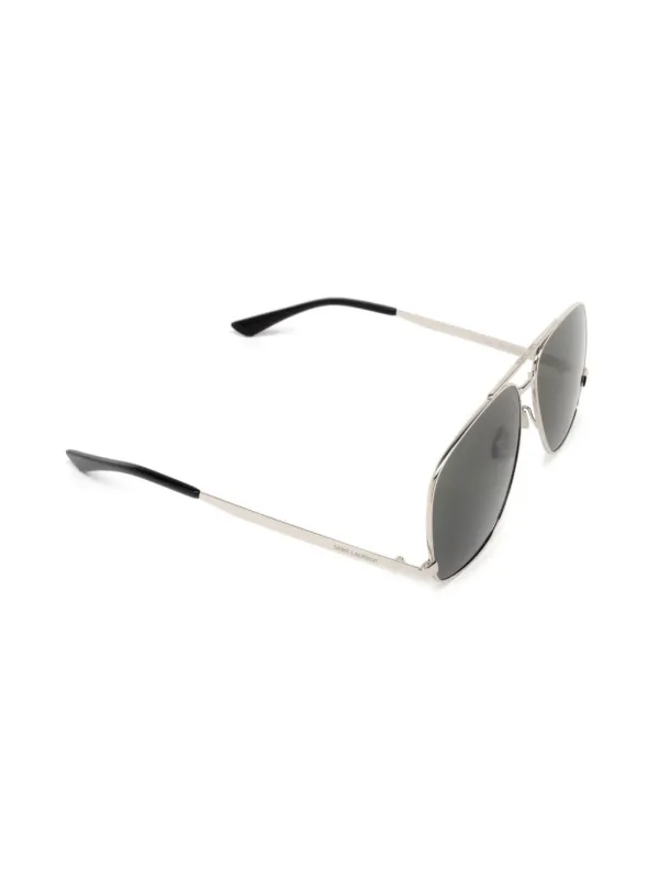 Saint Laurent Eyewear Leon oversized frame Sunglasses Silver FARFETCH AU