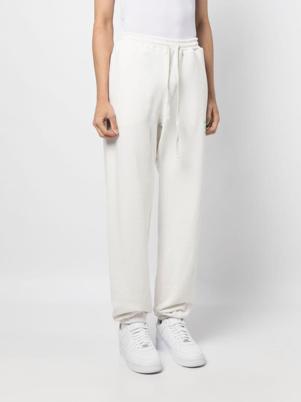 Shop Pasadena Leisure Club Logo-embroidered Cotton Track Pants In White