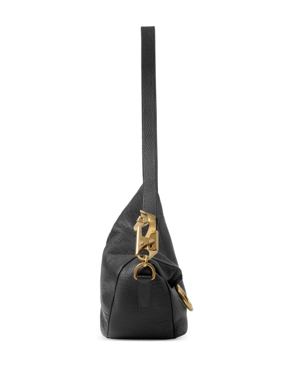 Shop Burberry Medium Knight Leather Shoulder Bag In Black