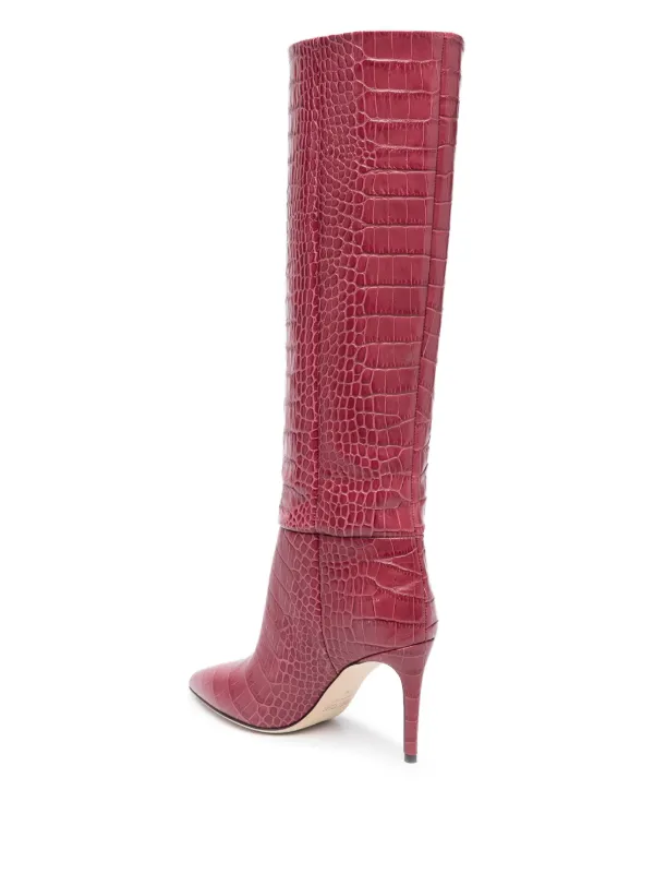 Pink croc discount knee high boots